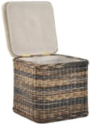 Krines Home Sitztruhe Rattan Wäschekorb Quadratisch Gepolstert Bild 3