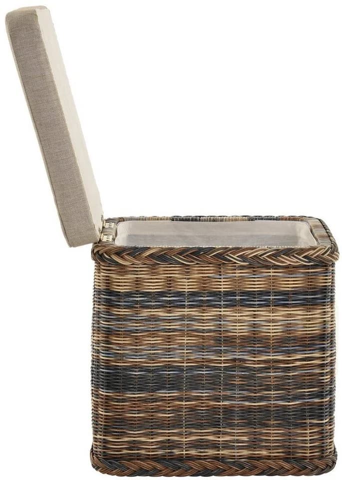 Krines Home Sitztruhe Rattan Wäschekorb Quadratisch Gepolstert - Bild 4