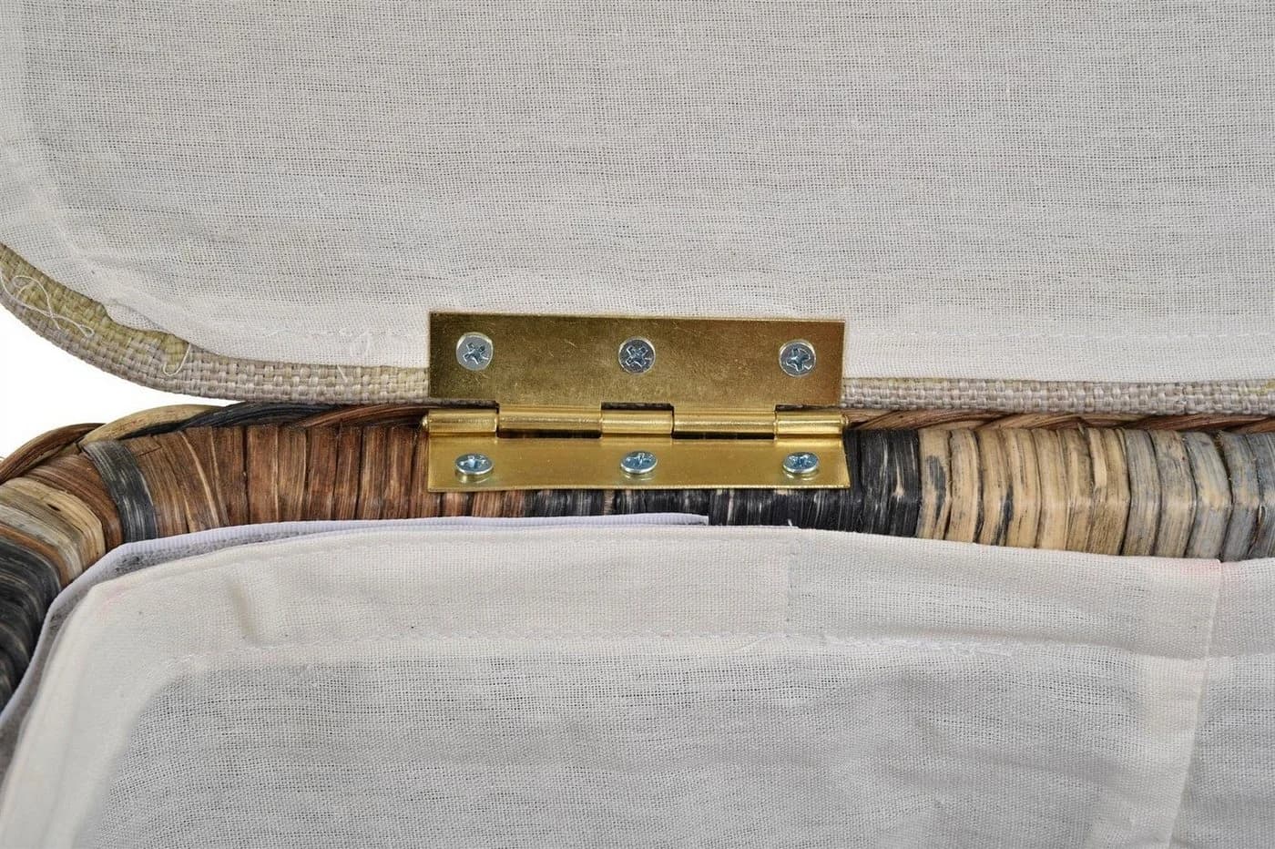 Krines Home Sitztruhe Rattan Wäschekorb Quadratisch Gepolstert - Bild 5