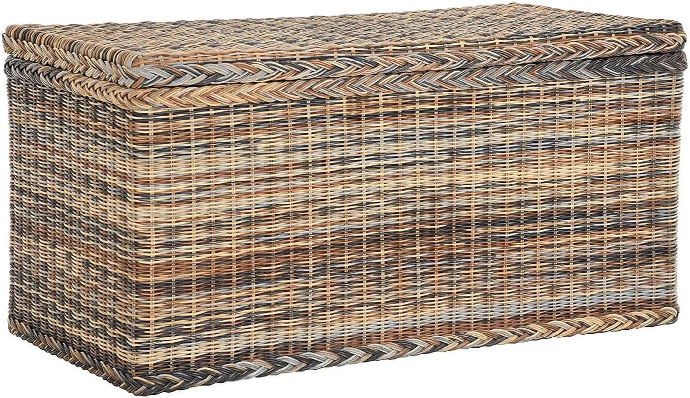 Krines Home Truhe Große Rattantruhe MAX Wäschetruhe Natur Rattan - Bild 2