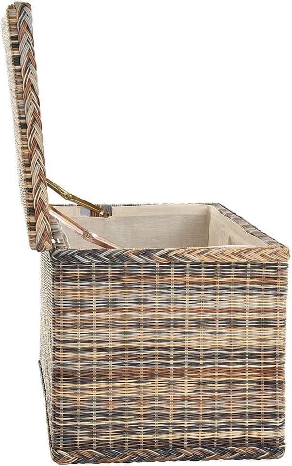 Krines Home Truhe Große Rattantruhe MAX Wäschetruhe Natur Rattan - Bild 4