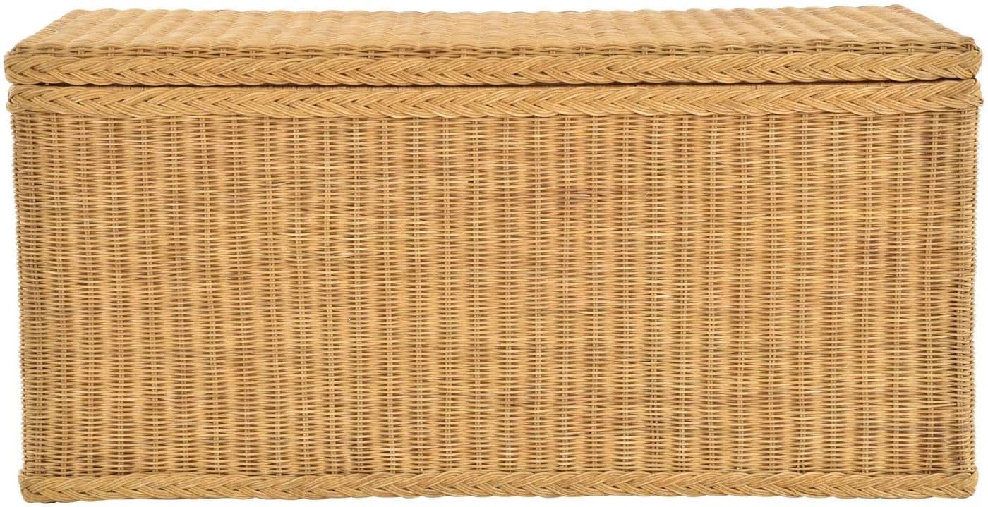 Krines Home Rattantruhe XXL Natur mit Deckel