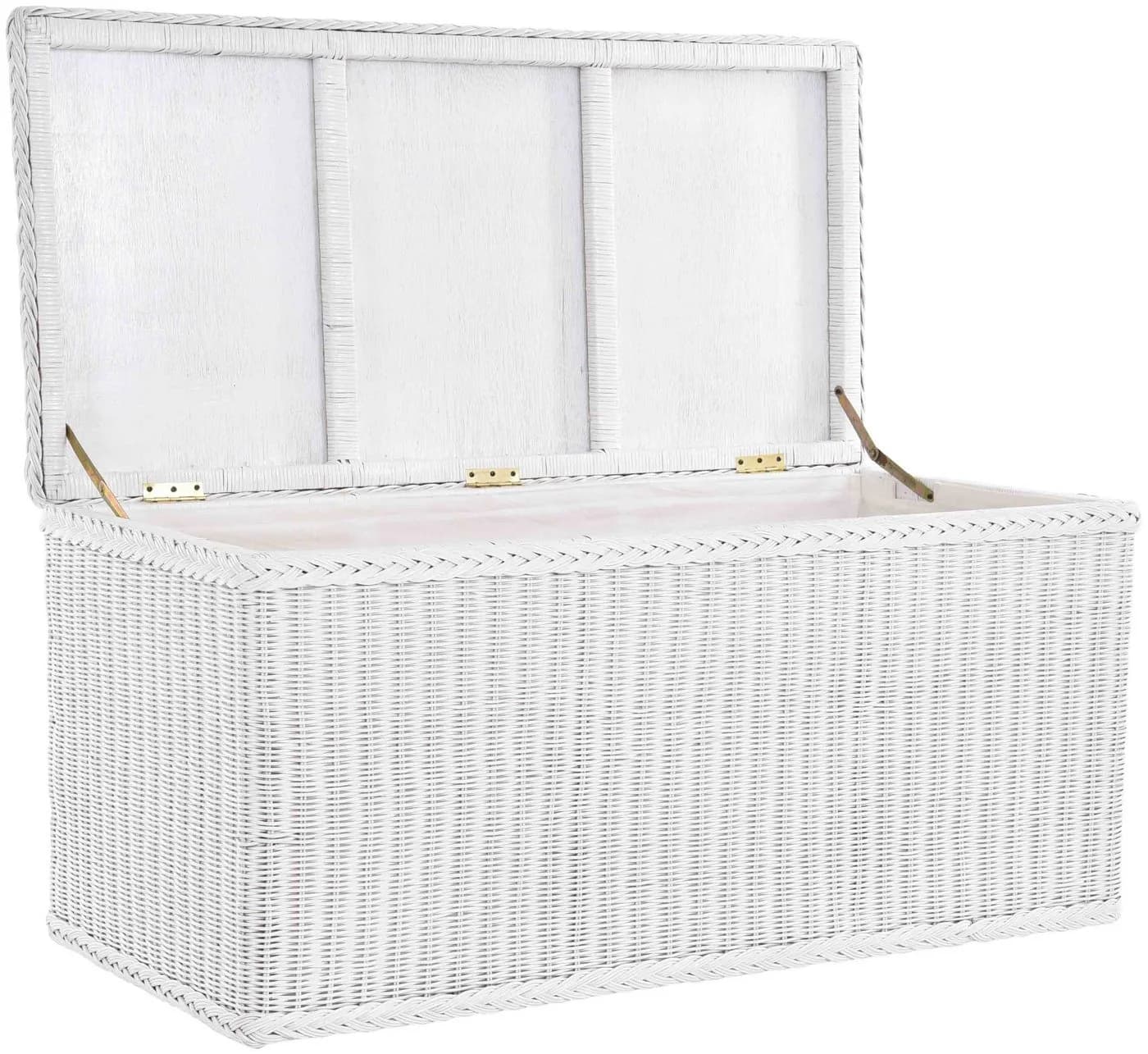 Krines Home Truhe Große Rattantruhe MAX Wäschetruhe Natur Rattan - Bild 3