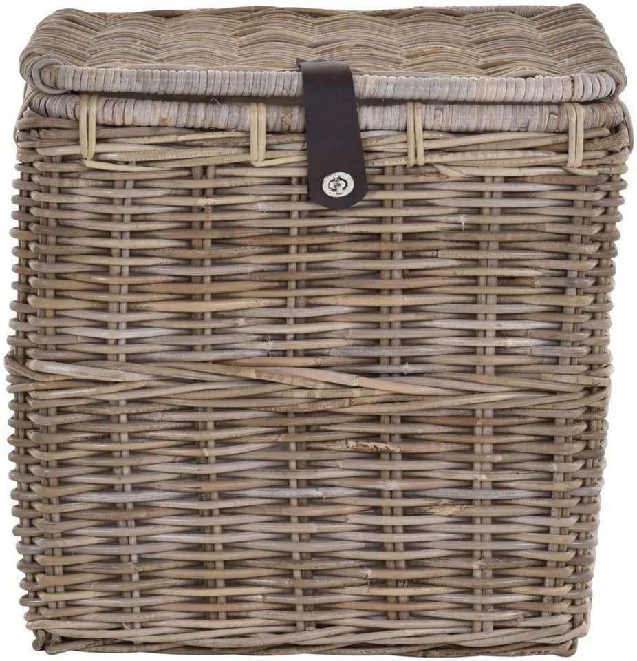 Krines Home Allzweckkorb Korbtruhe mit Deckel Natur Rattan