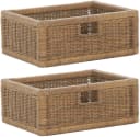 Krines Home Regalkorb 2er Set Hell Braun Rattan Bild 2