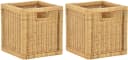 Krines Home Regalkorb Set 2-tlg. Beige Rattan Aufbewahrung Bild 2