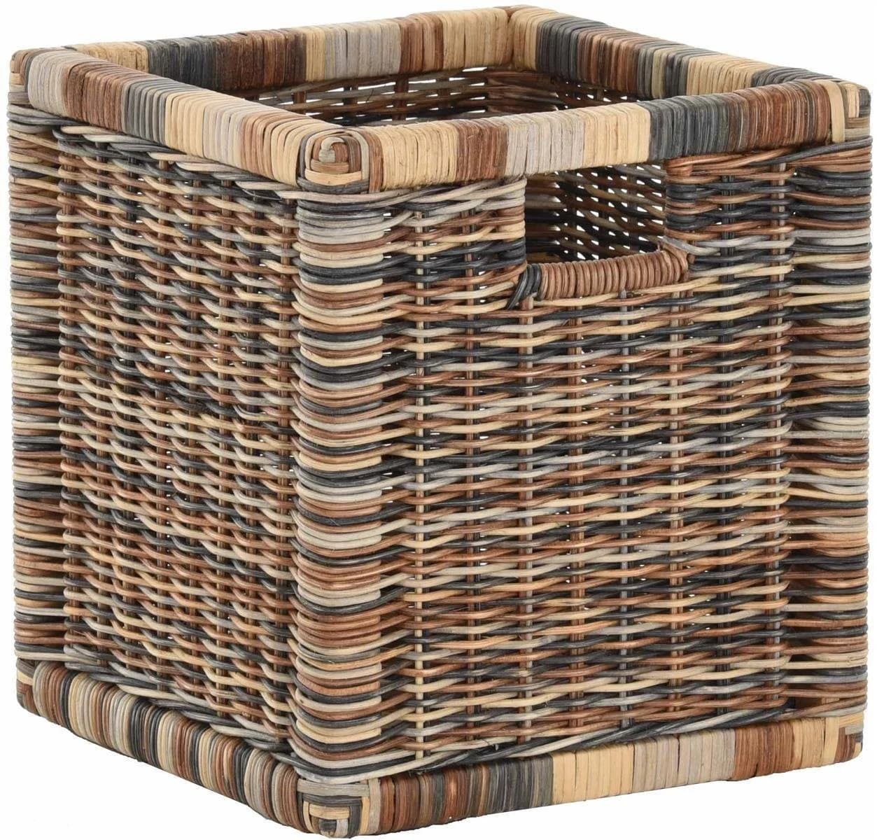 Krines Home Regalkorb Set 2-tlg. Geflochten Rattan Braun