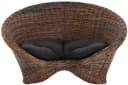 Krines Home Sessel Lotus Rattan mit Kissen Schwarz-Braun Bild 1