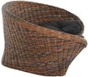Krines Home Sessel Lotus Rattan mit Kissen Schwarz-Braun Bild 3