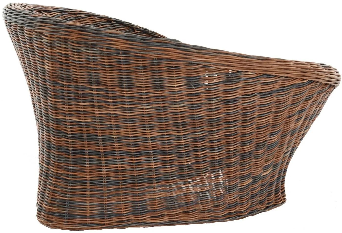 Krines Home Sessel Lotus Rattan mit Kissen Schwarz-Braun - Bild 4