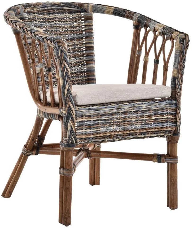 Krines Home Stapelbarer Rattansessel mit Armlehnen und Kissen - Bild 2