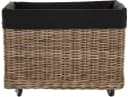 Krines Home Kaminholzkorb Rattan mit Rollen und Griffen Bild 1