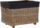 Krines Home Kaminholzkorb Rattan mit Rollen und Griffen Bild 2