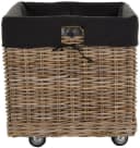 Krines Home Kaminholzkorb Rattan mit Rollen und Griffen Bild 3