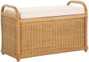 Krines Home Sitzbank Rattan mit Stauraum und Polsterung Honig-Dunkel Bild 2