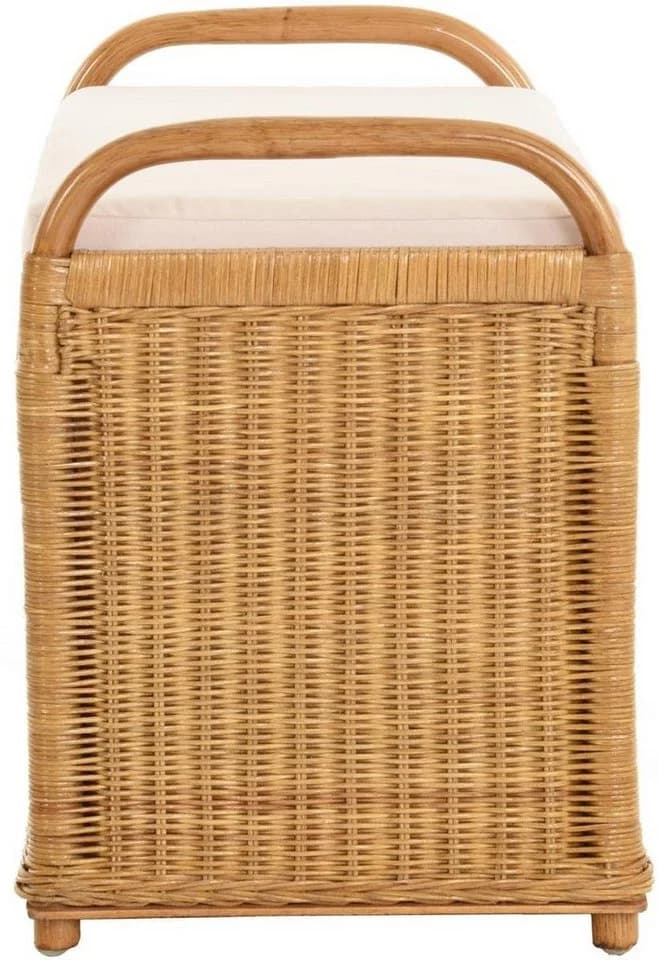 Krines Home Sitzbank Rattan mit Stauraum und Polsterung Honig-Dunkel - Bild 3