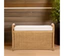 Krines Home Sitzbank Rattan mit Stauraum und Polsterung Honig-Dunkel Bild 5