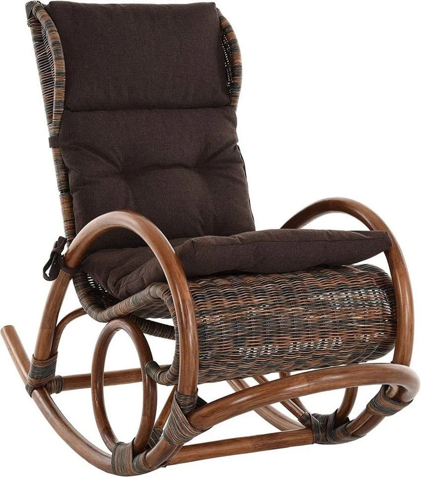 Krines Home Schaukelstuhl Luxor Natur Rattan Schaukelsessel - Bild 2