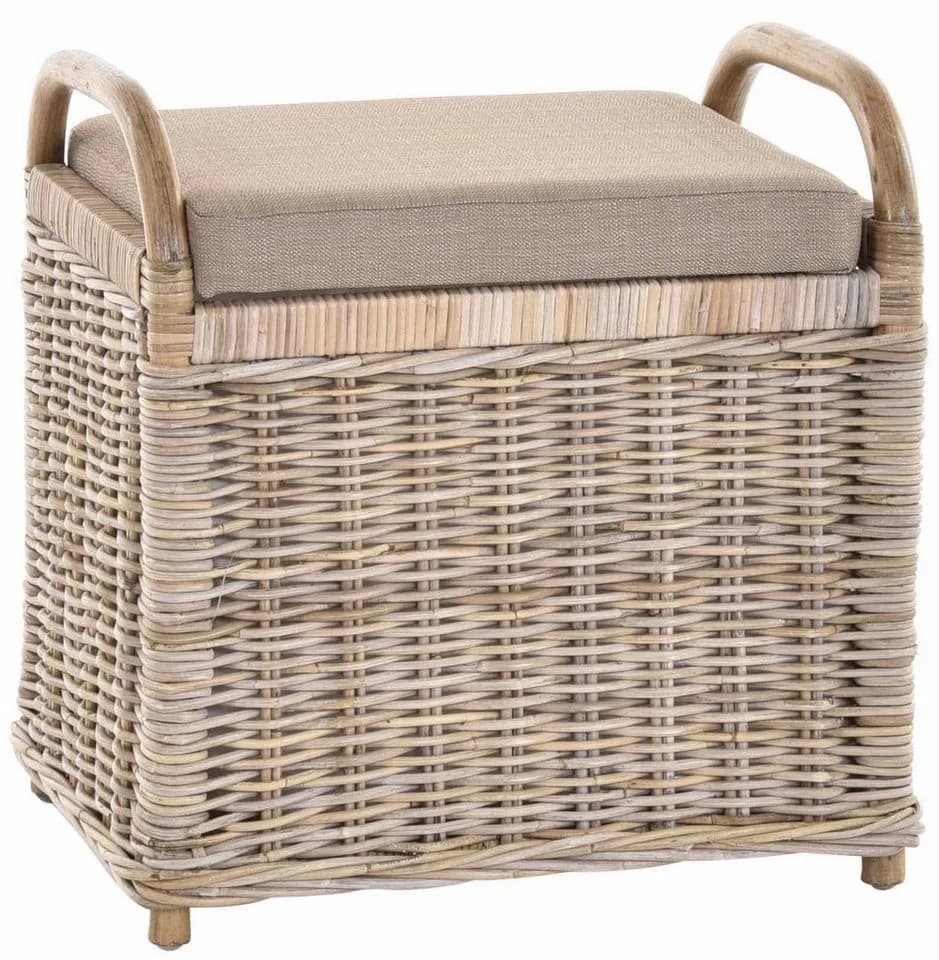 Krines Home Sitzbank Rattan mit Stauraum und gepolstertem Deckel - Bild 2