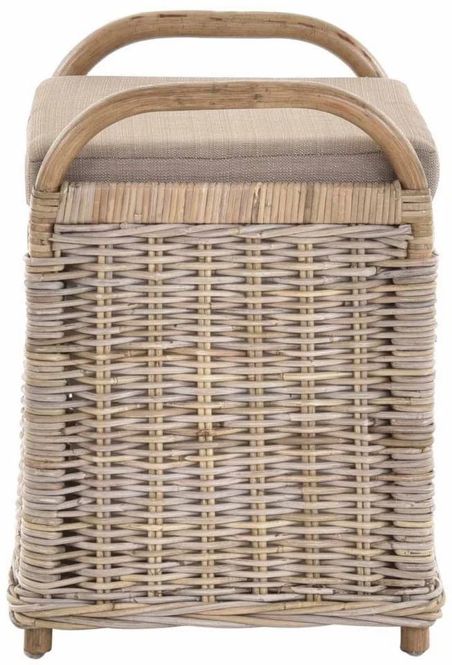 Krines Home Sitzbank Rattan mit Stauraum und gepolstertem Deckel - Bild 3
