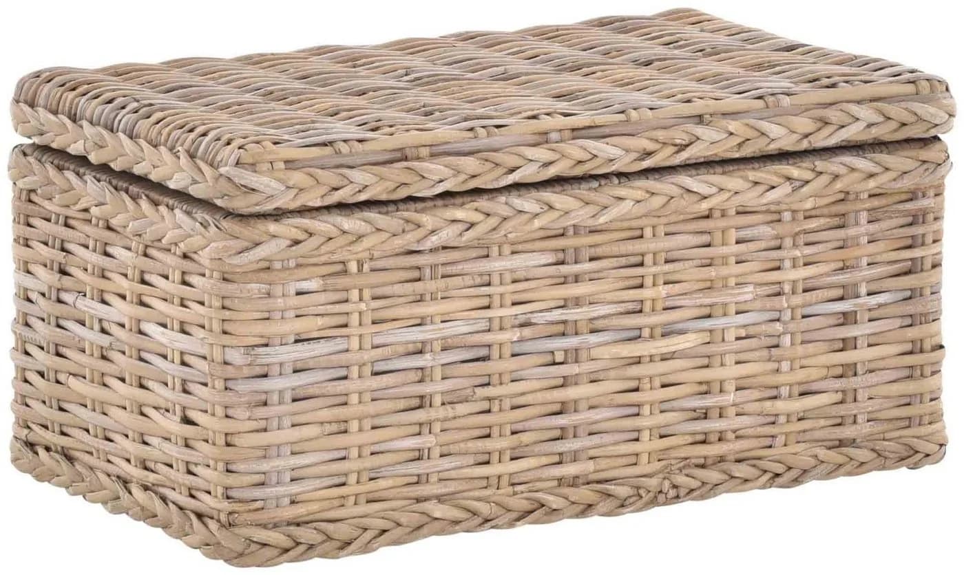Krines Home Spielzeugtruhe Grau Natur mit Rattan-Griffen - Bild 2