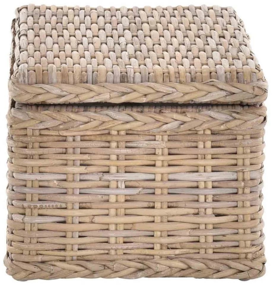 Krines Home Spielzeugtruhe Grau Natur mit Rattan-Griffen - Bild 3