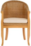Krines Home Relaxsessel Rattan mit Holzbeinen und Polster Bild 1