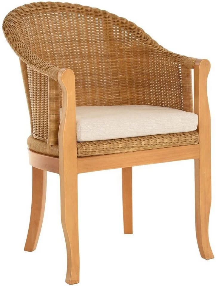 Krines Home Relaxsessel Rattan mit Holzbeinen und Polster - Bild 2