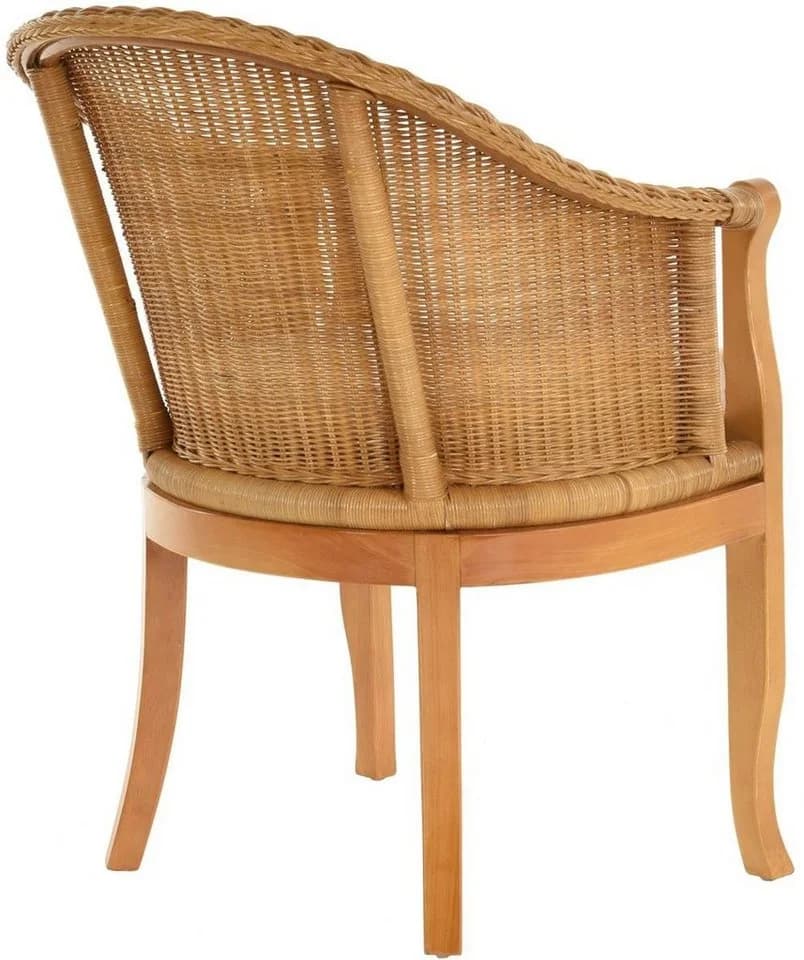 Krines Home Relaxsessel Rattan mit Holzbeinen und Polster - Bild 4