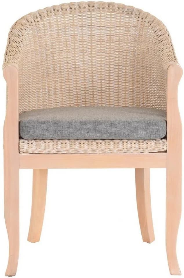 Krines Home Relaxsessel Rattan-Sessel Vintage Weiss