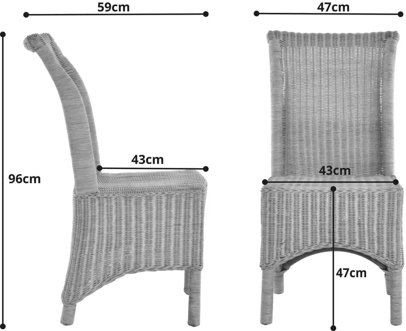 Krines Home Esszimmerstuhl Rattan Hohe Rückenlehne