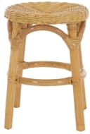 Krines Home Badhocker aus natürlichem Rattan - Runder Schemel Bild 2