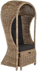 Krines Home Loungesessel Rattansessel "Beach" Grau Natur mit Dach Bild 1