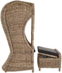 Krines Home Loungesessel Rattansessel "Beach" Grau Natur mit Dach Bild 3