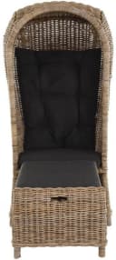 Krines Home Loungesessel Rattansessel "Beach" Grau Natur mit Dach Bild 4