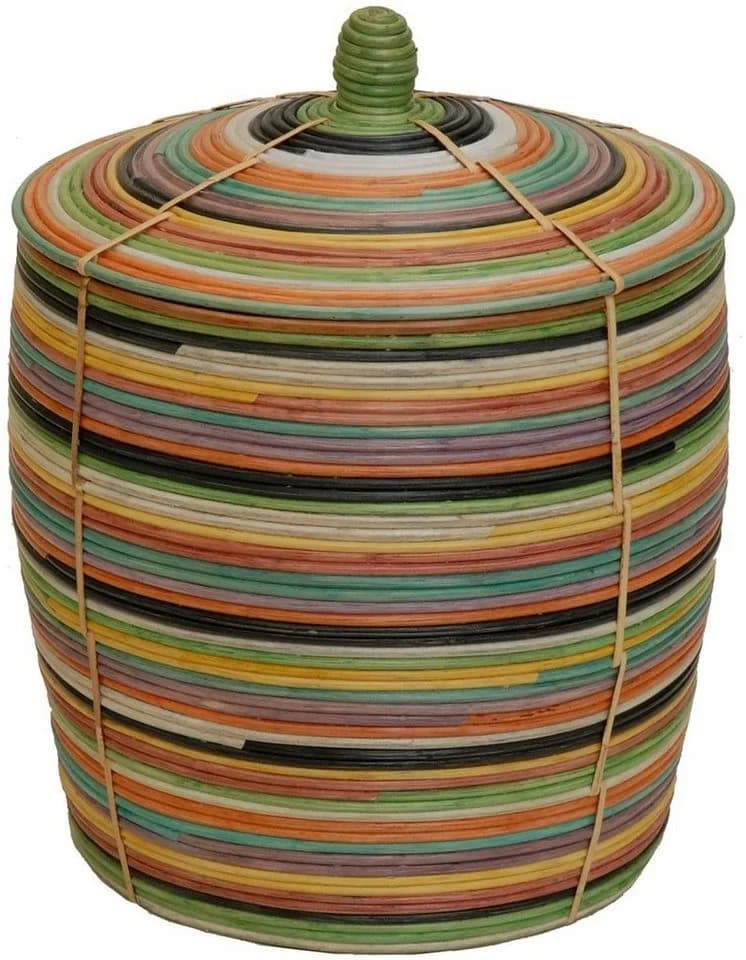 Krines Home Aufbewahrungskorb Bunt Rattan mit Deckel - Bild 2