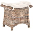 Krines Home Rattan Sitzhocker mit Kissen - Stabil & Vielseitig Bild 2