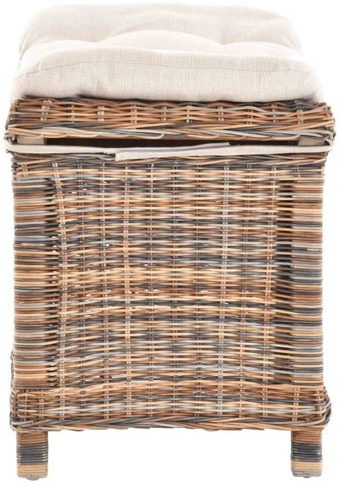Krines Home Rattan Sitzhocker mit Kissen - Stabil & Vielseitig - Bild 3