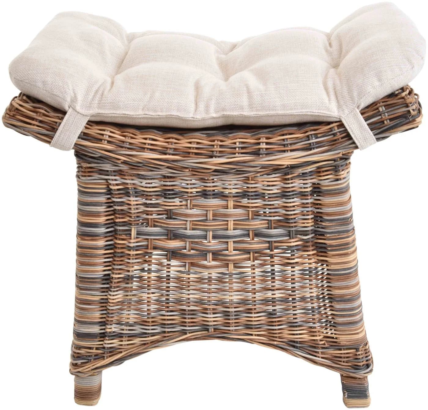 Krines Home Rattan Sitzhocker mit Kissen - Stabil & Vielseitig - Bild 4