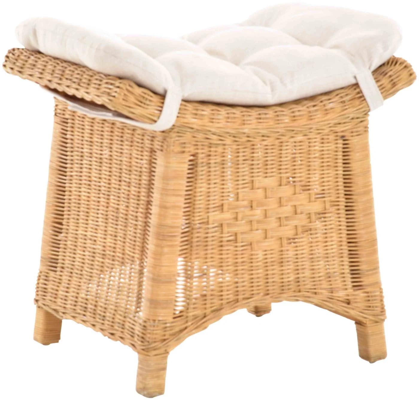 Krines Home Rattan Sitzhocker mit Kissen Honig - Bild 2