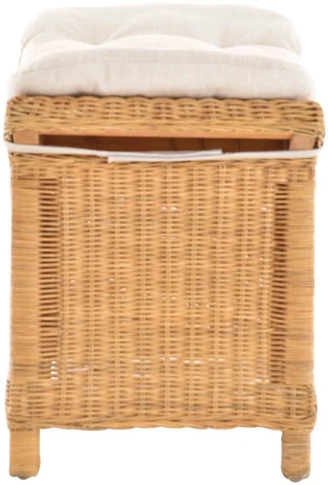 Krines Home Rattan Sitzhocker mit Kissen Honig - Bild 3