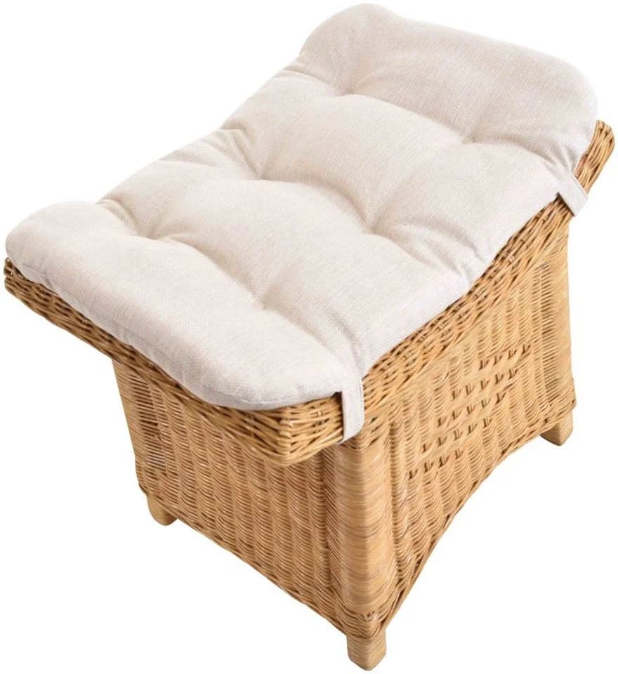 Krines Home Rattan Sitzhocker mit Kissen Honig - Bild 4