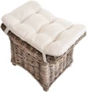 Krines Home Sitzhocker Fußhocker Echtes Rattan Grau Natur mit Kissen Bild 4