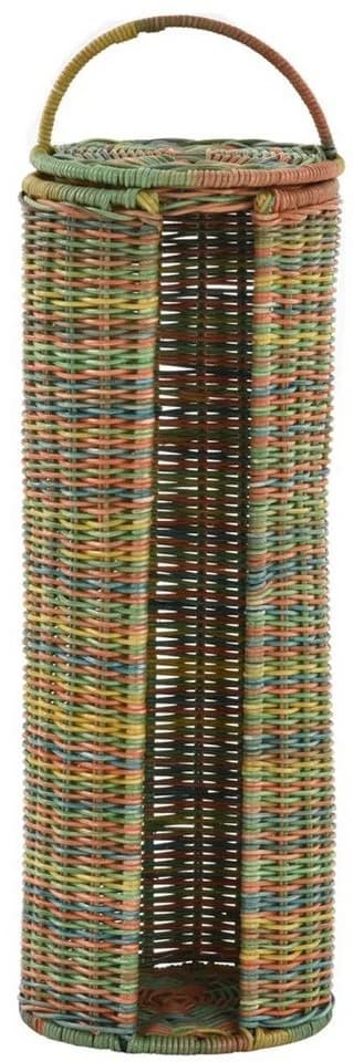 Krines Home Toiletten-Ersatzrollenhalter Rattan mit Deckel Bunt