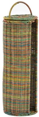 Krines Home Toiletten-Ersatzrollenhalter Rattan mit Deckel Bunt Bild 2