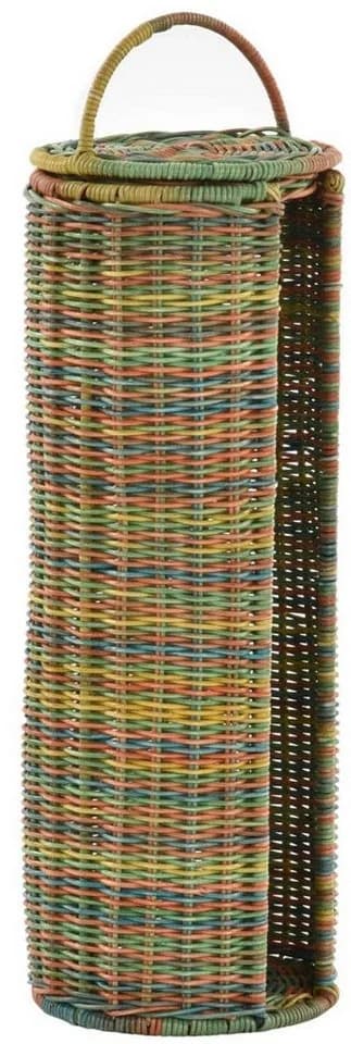 Krines Home Toiletten-Ersatzrollenhalter Rattan mit Deckel Bunt - Bild 2