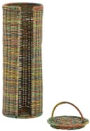 Krines Home Toiletten-Ersatzrollenhalter Rattan mit Deckel Bunt Bild 3