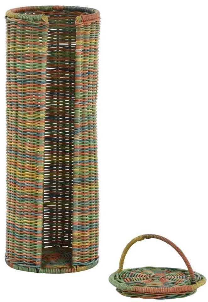 Krines Home Toiletten-Ersatzrollenhalter Rattan mit Deckel Bunt - Bild 3