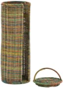 Krines Home Toiletten-Ersatzrollenhalter Rattan mit Deckel Bunt Bild 4