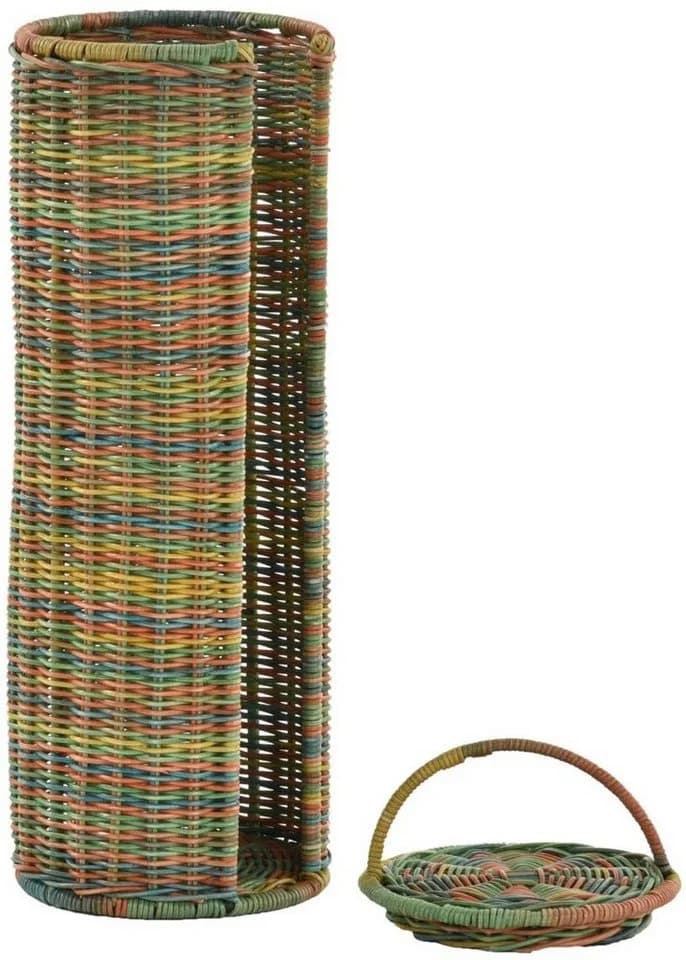 Krines Home Toiletten-Ersatzrollenhalter Rattan mit Deckel Bunt - Bild 4